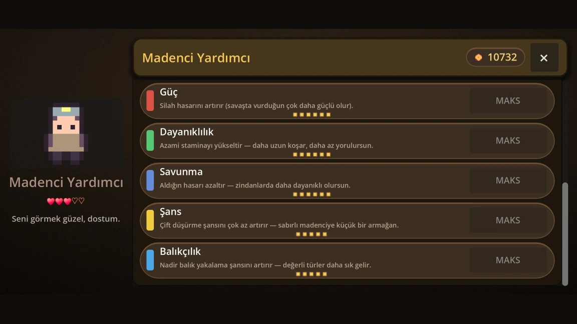 Beceri ağacı ekranı.